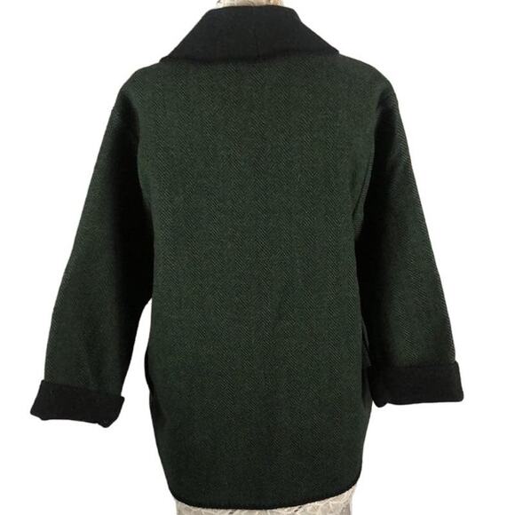 NWT Marsh landing hooded jacket/ cardigan in green herringbone size medium - Picture 3 of 13